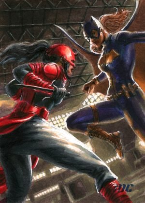 Elektra vs Batgirl by David Duke - standard size