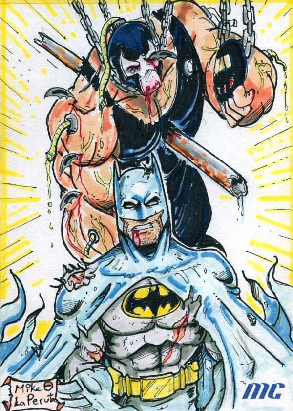 Batman & Bane by Mike LaPeruta - 5x7