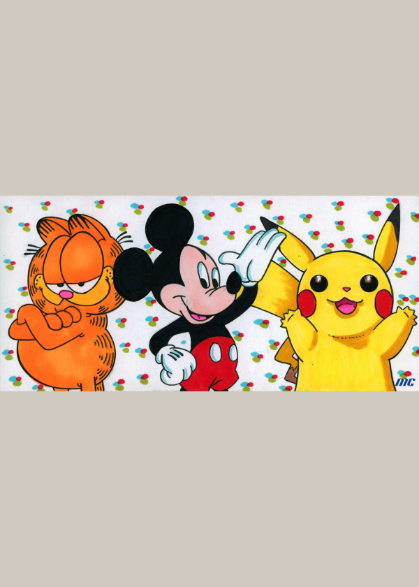 Mickey Mouse, Garfield, and Pikachu by Rusty Gilligan - 3 Panel
