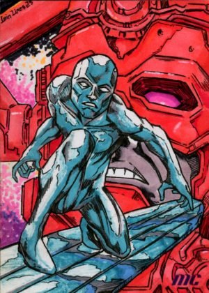 Silver Surfer and Galactus by Lain Lines - standard size