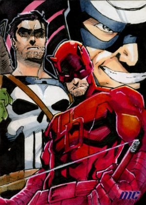 Daredevil, Punisher & Bullseye by Aldrich Serrano - standard size