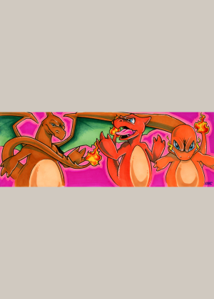 Charizard Evolutions by Robert Bevan - 4 panel