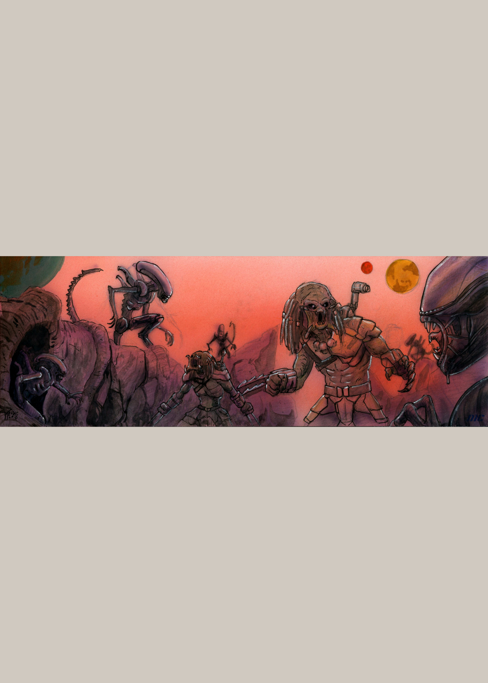 Alien vs Predator by Juan Mendez – 4 panel